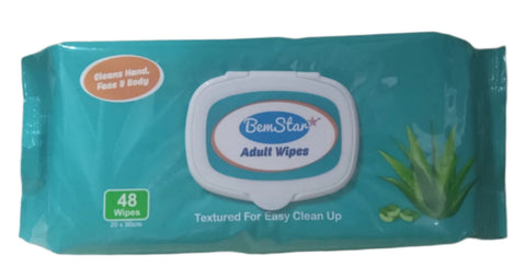 BEM STAR ADULT WIPES- with ALOE VERA 48PCS