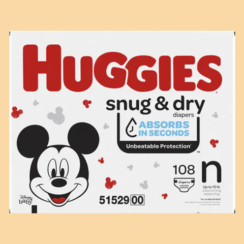 HUGGIES BABY DIAPERS SNUG & DRY STAGE 1 (108)