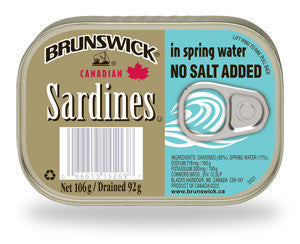 BRUNSWICK SARDINES IN SPRING WATER (NO SALT) 106G