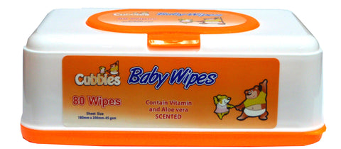CUBBIES BABY WIPES 80`S (TUB)