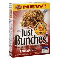 POST HONEY BRUNCHES OF OATS CINNAMON BUNCHES CEREAL 411 G
